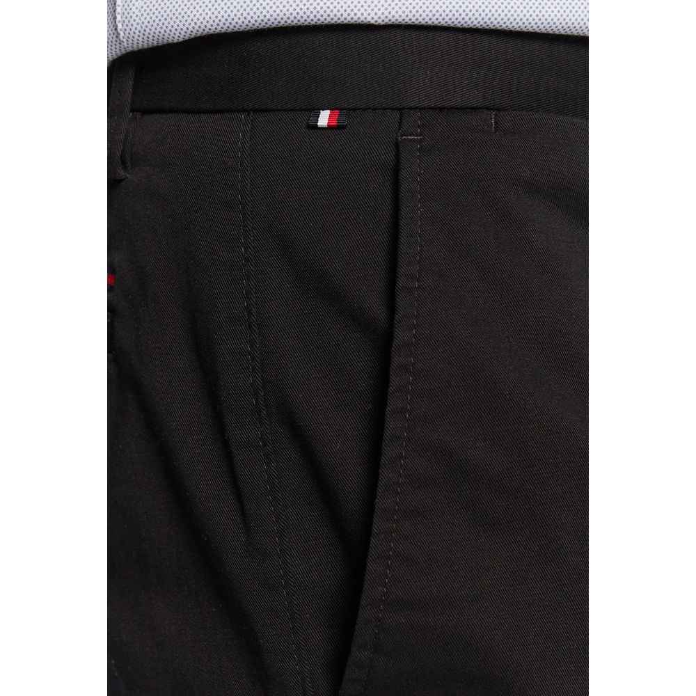 Black Recycled Cotton Casual Pants