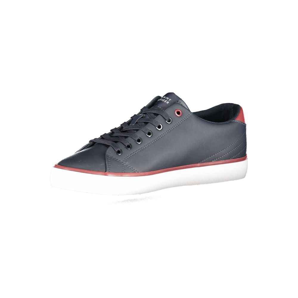 Blue Polyurethane Men Sneaker