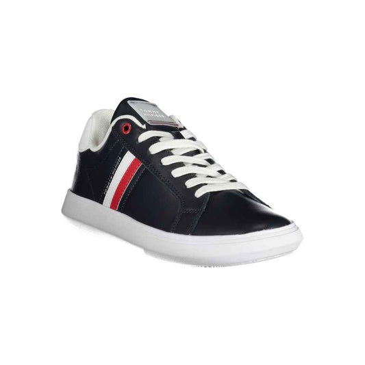 Blue Leather Men Sneaker