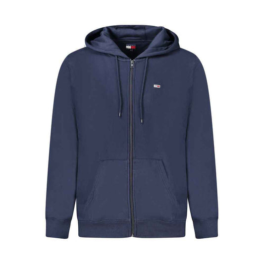 Blue Cotton Men's Hooded Sweatshirt