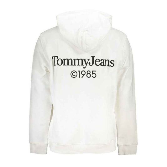 White Cotton Men's Sweatshirt with Hood