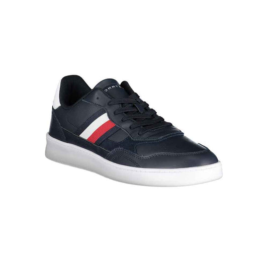 Blue Polyurethane Men Sneaker