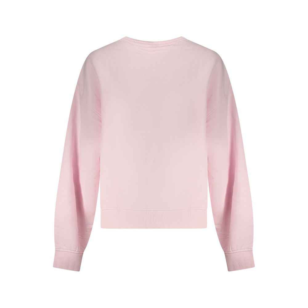 Pink Cotton Women Sweatshirt