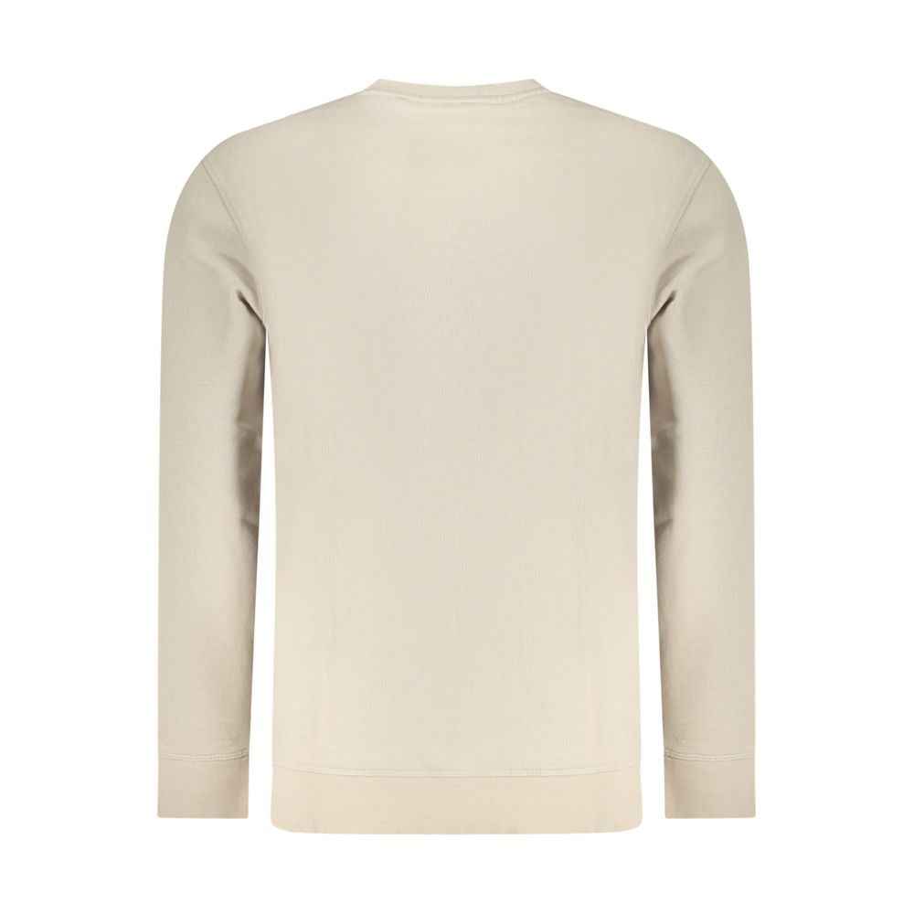 Beige Cotton Men Sweatshirt
