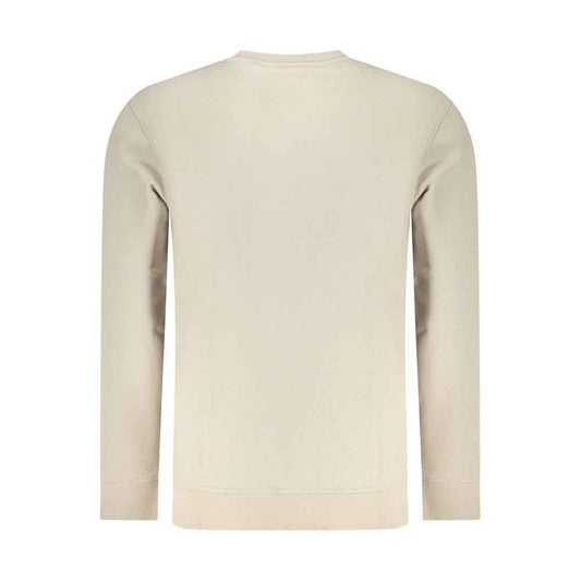 Beige Cotton Men Sweatshirt