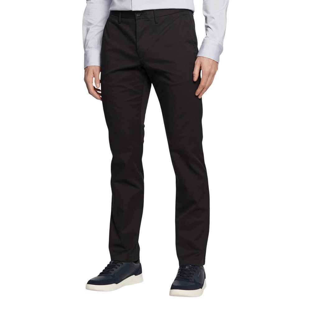 Black Recycled Cotton Casual Pants