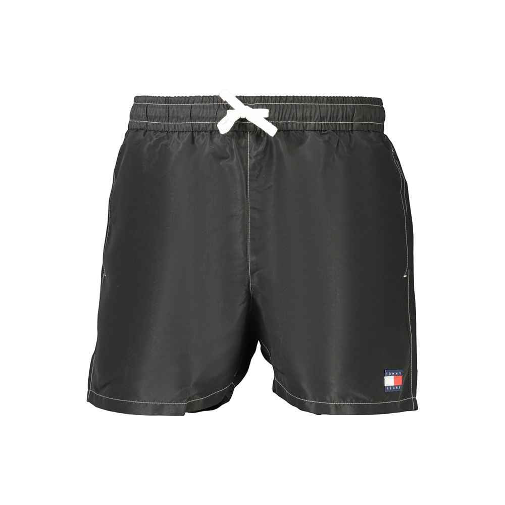 Black Polyester Men's Swimwear