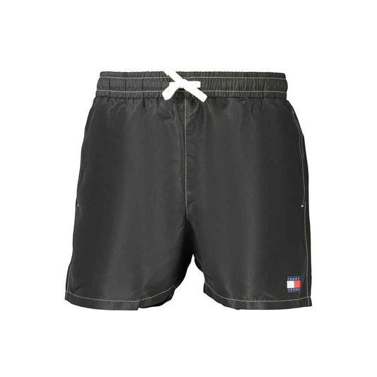 Black Polyester Men's Swimwear
