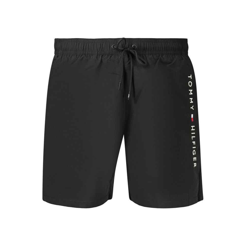 Black Polyester Men's Swimwear