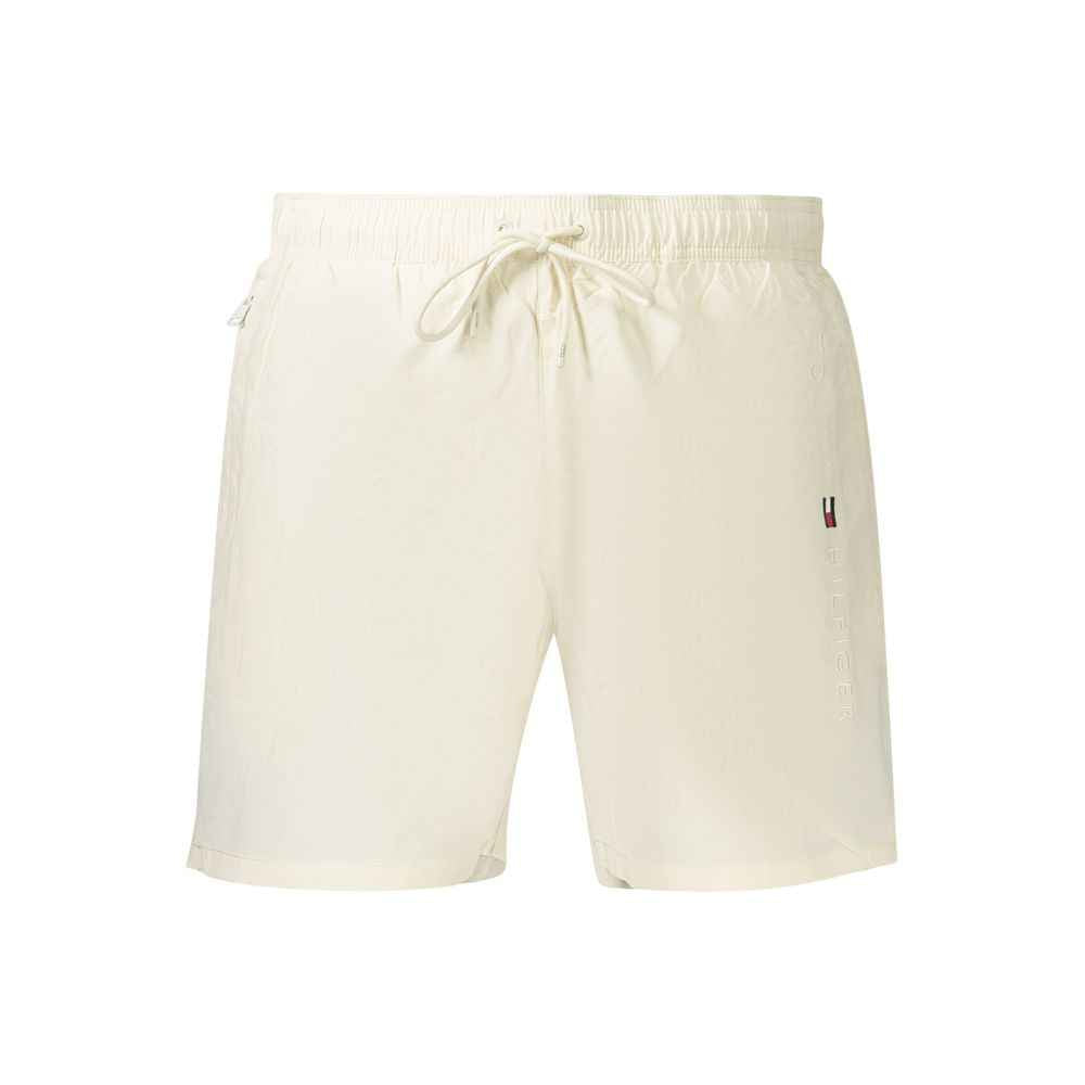 Beige Polyester Men's Short
