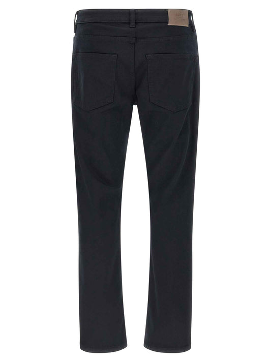 Blue Polyester Straight-Leg Jeans