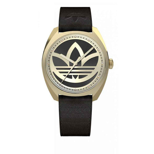 Black Leather Dress Watch