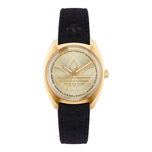 Black Leather Dress Watch