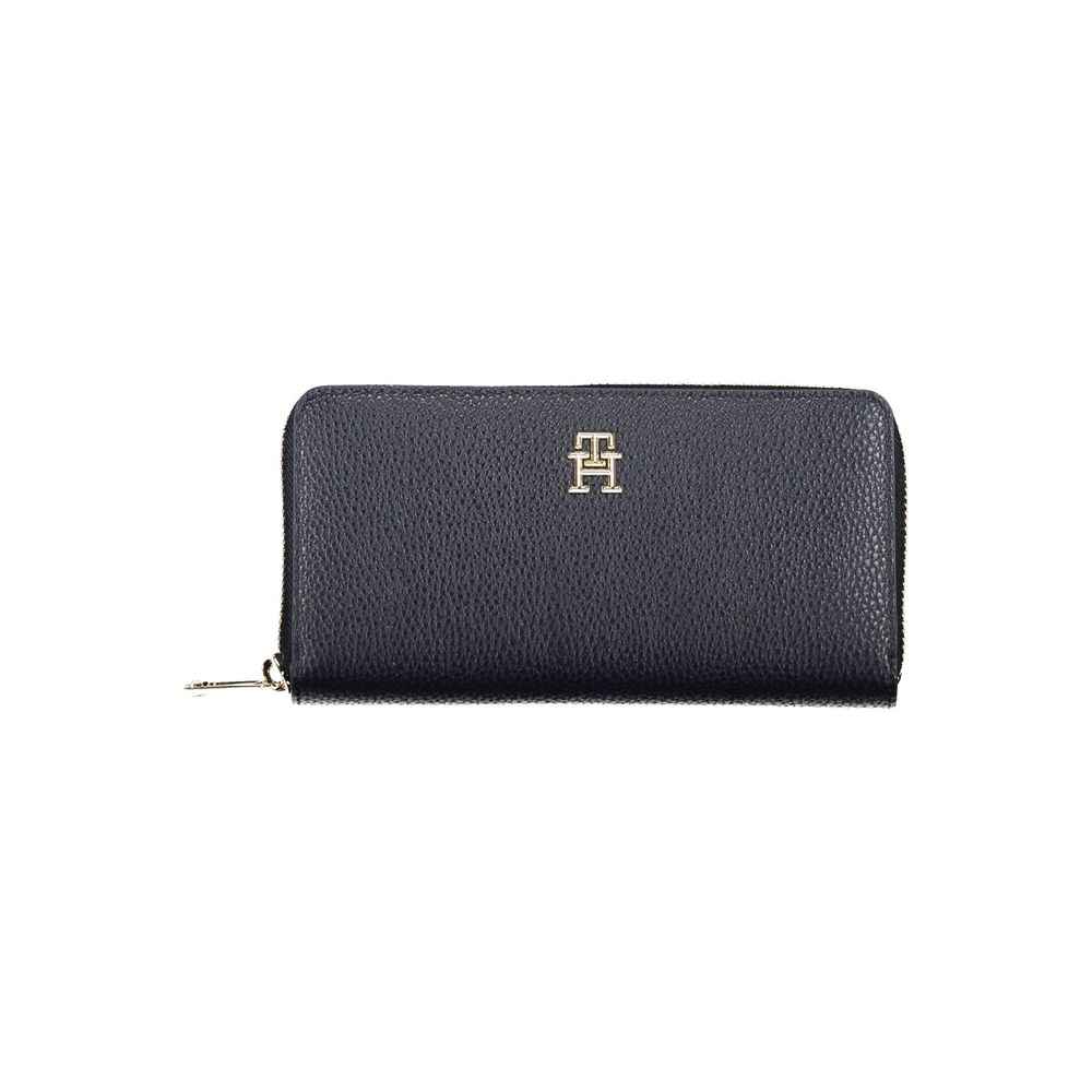 Blue Polyurethane Women Wallet