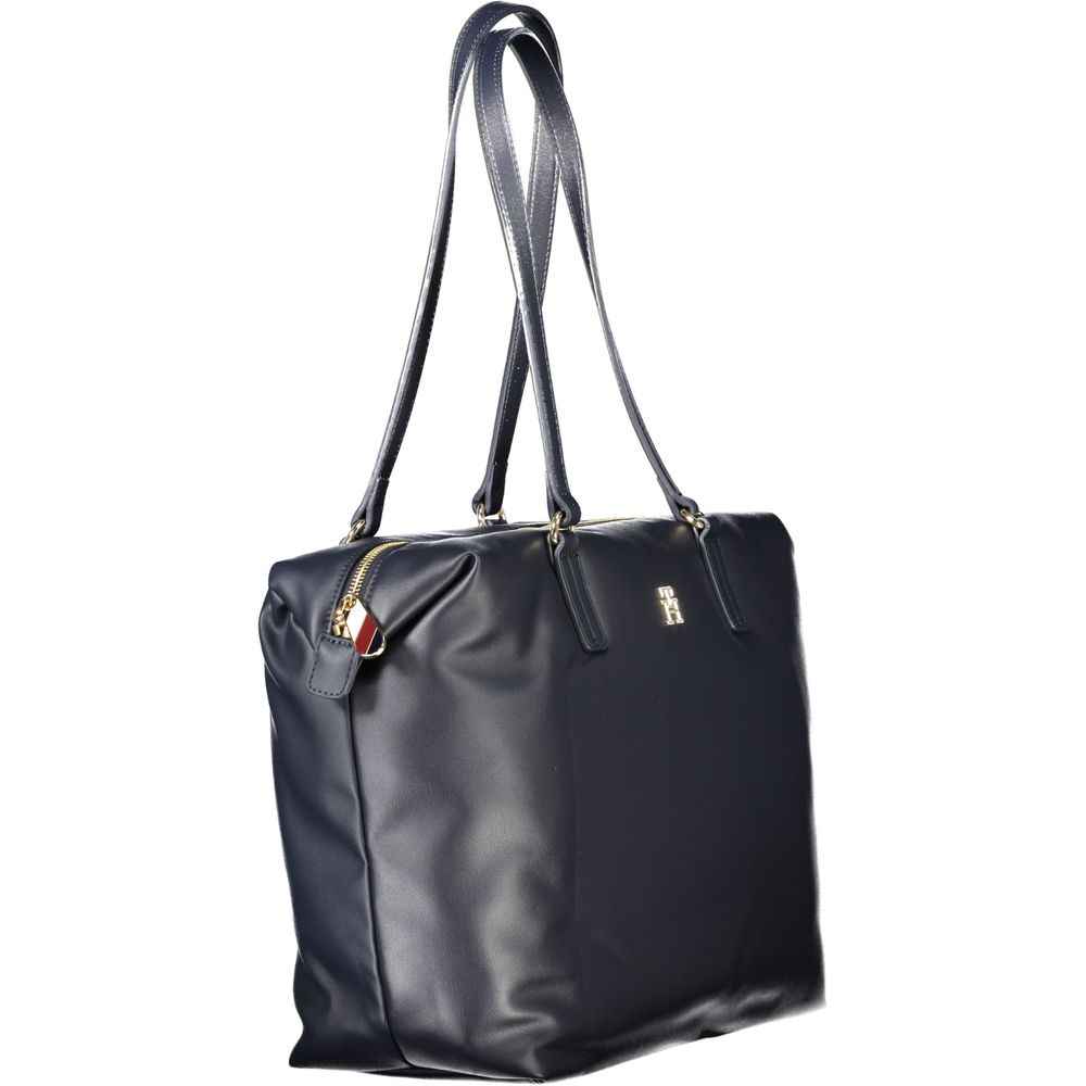 Blue Polyester Women Shoulder Bag