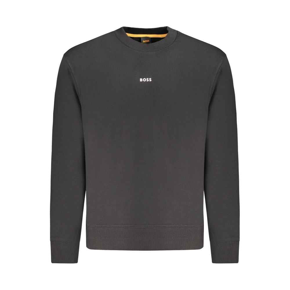 Black Cotton Men Sweatshirt