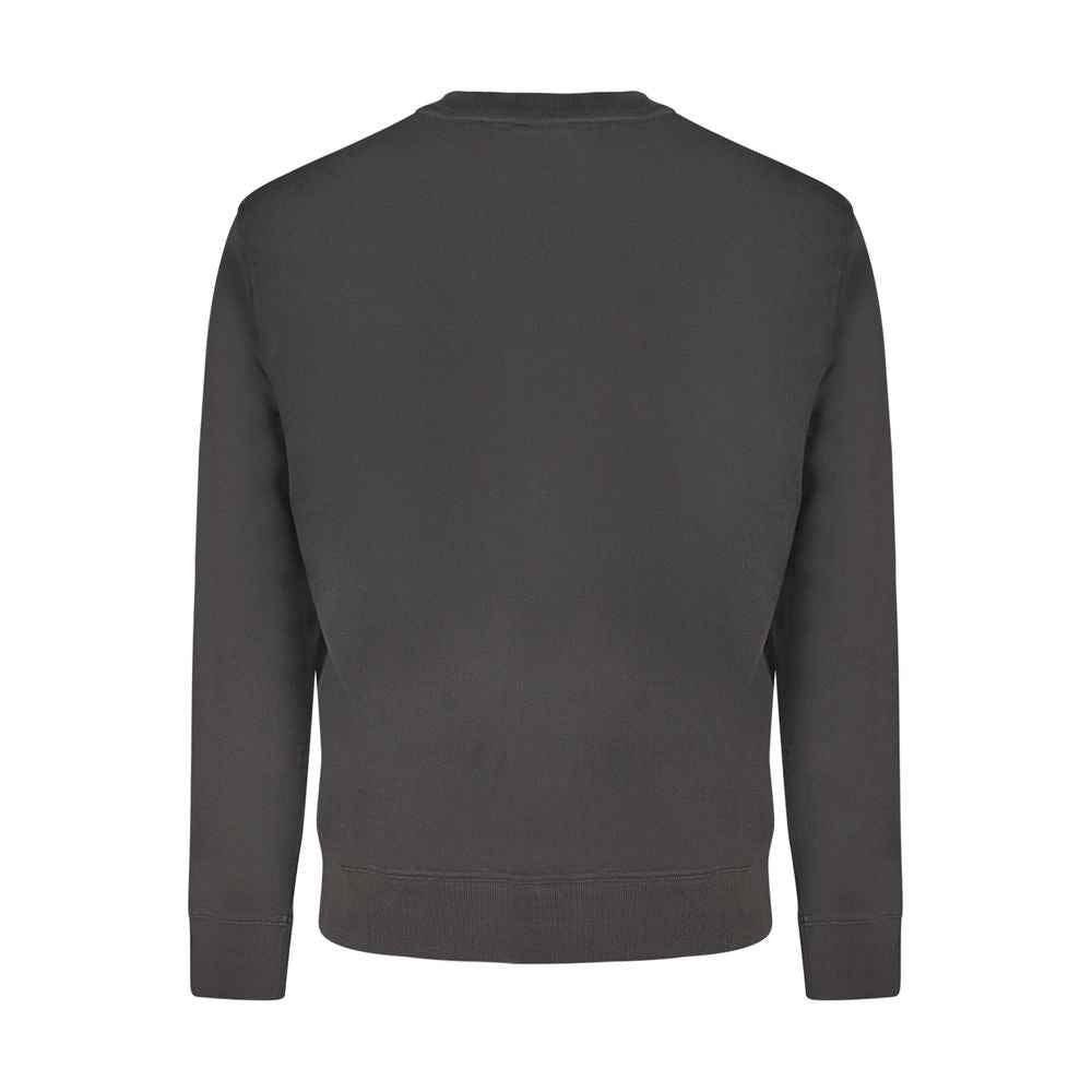 Black Cotton Men Sweatshirt