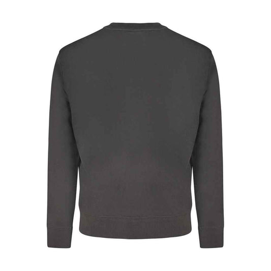 Black Cotton Men Sweatshirt