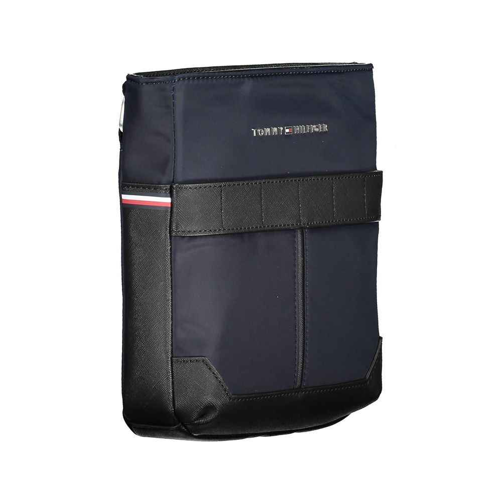 Blue Polyurethane Men's Shoulder Bag