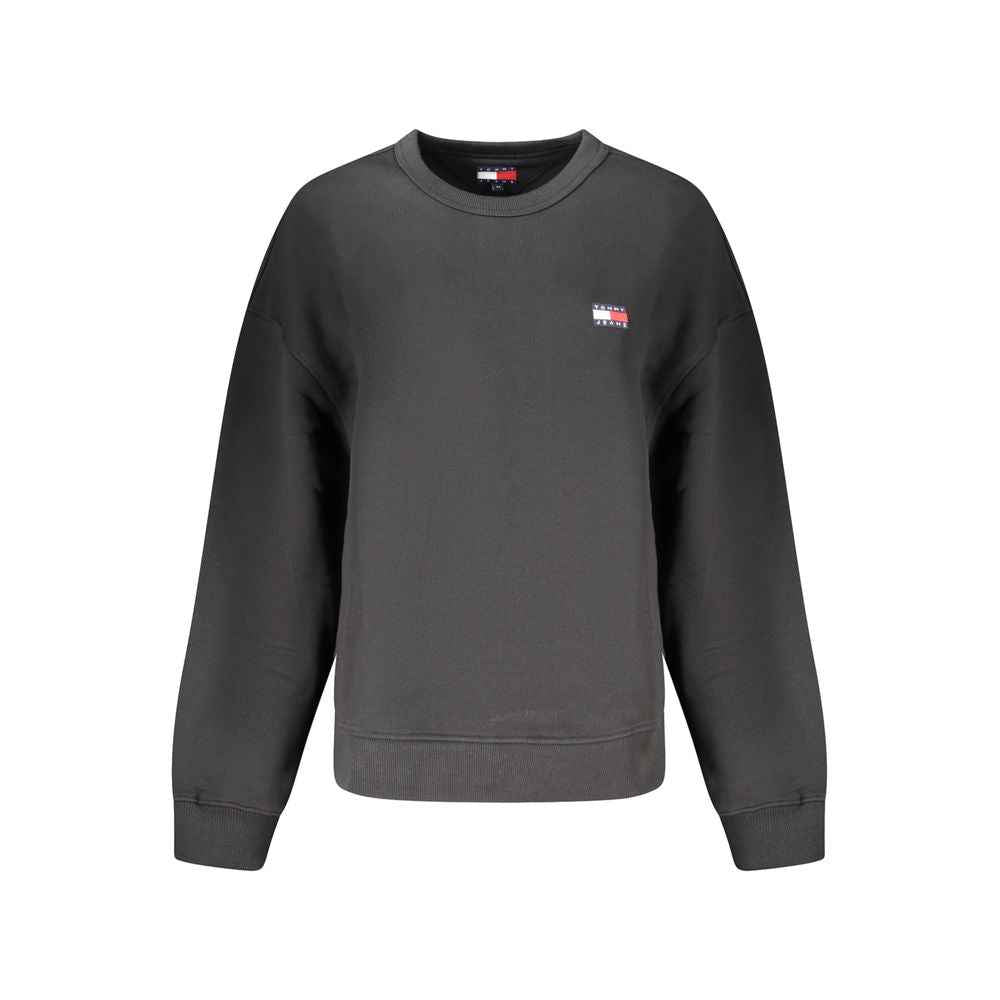 Black Cotton Women Sweatshirt