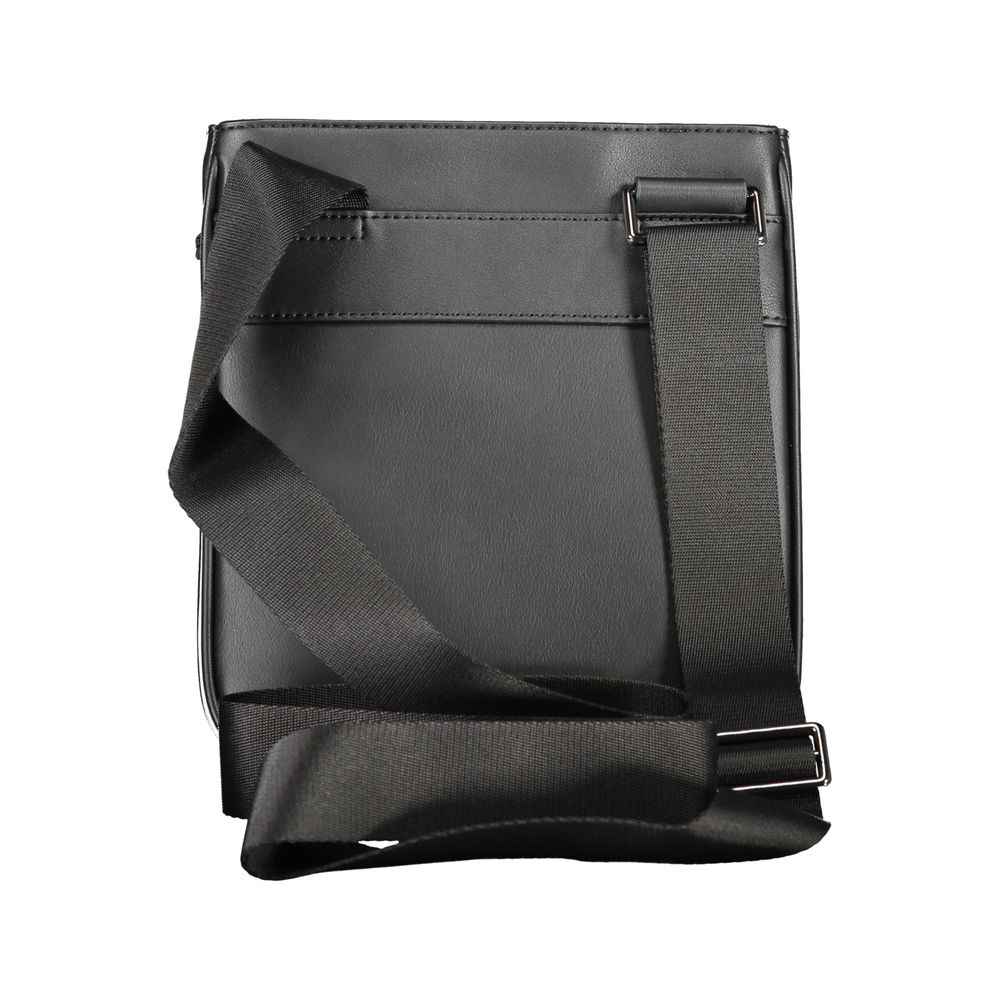 Black Polyurethane Men's Shoulder Bag
