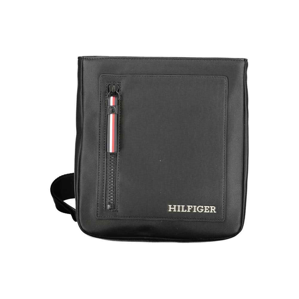 Black Polyurethane Men Shoulder Bag