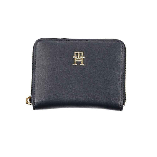 Blue Polyurethane Women Wallet