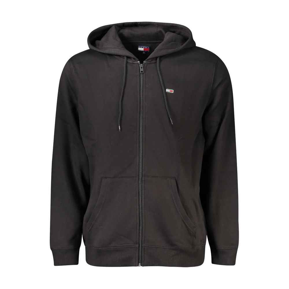 Black Cotton Men's Hoodie Sweatshirt