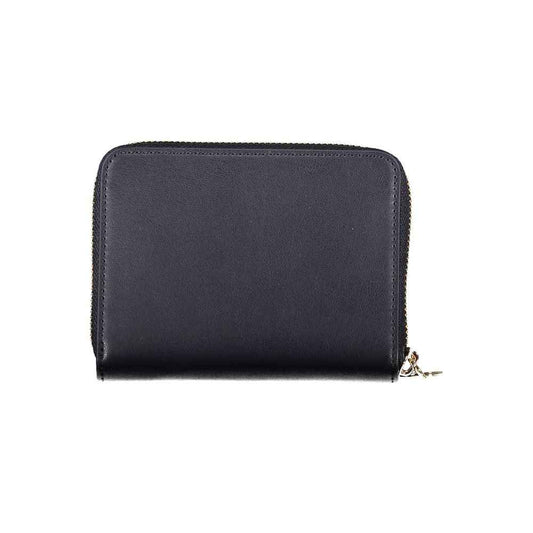 Blue Polyurethane Women Wallet