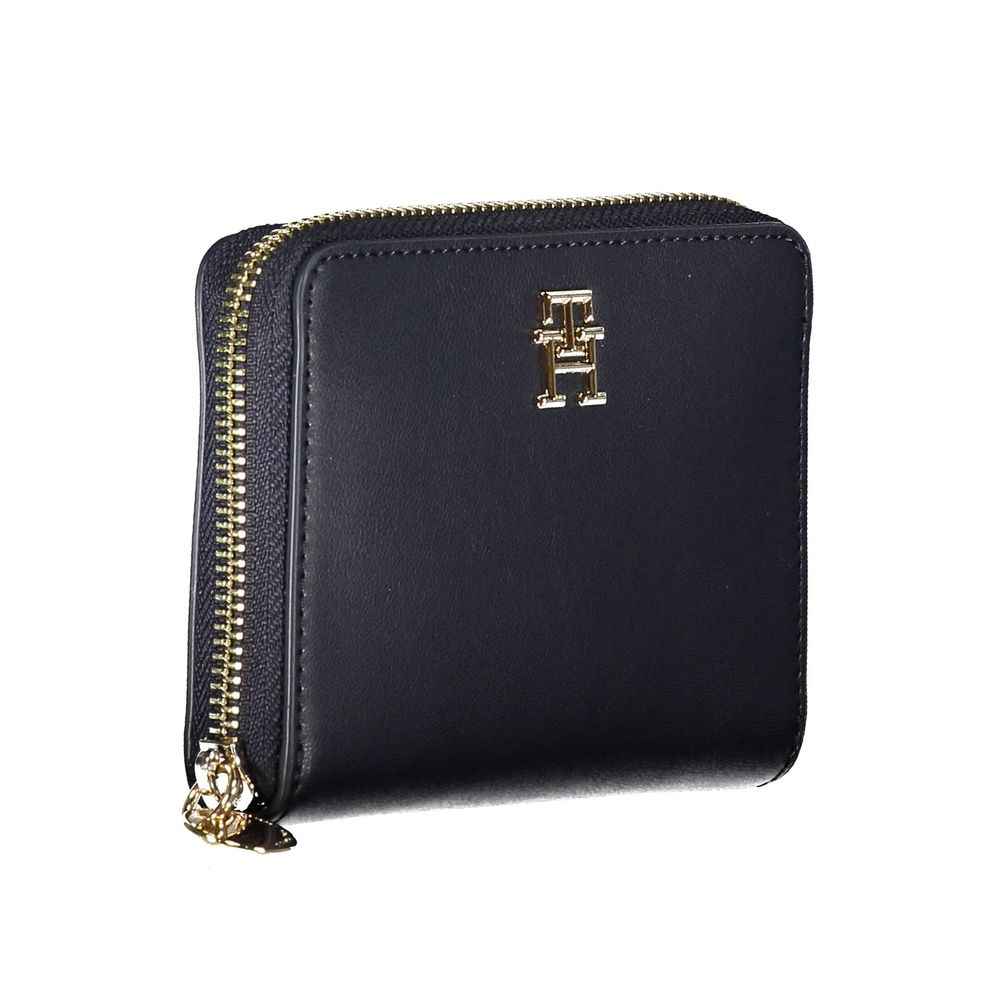 Blue Polyurethane Women Wallet