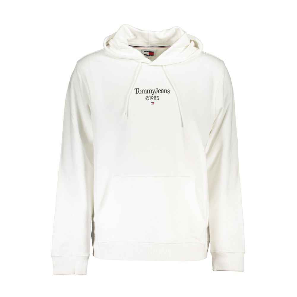 White Cotton Men's Sweatshirt with Hood