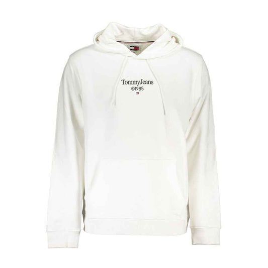 White Cotton Men's Sweatshirt with Hood