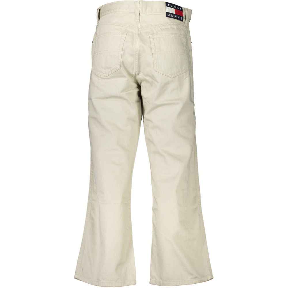 Beige Cotton Women Jeans