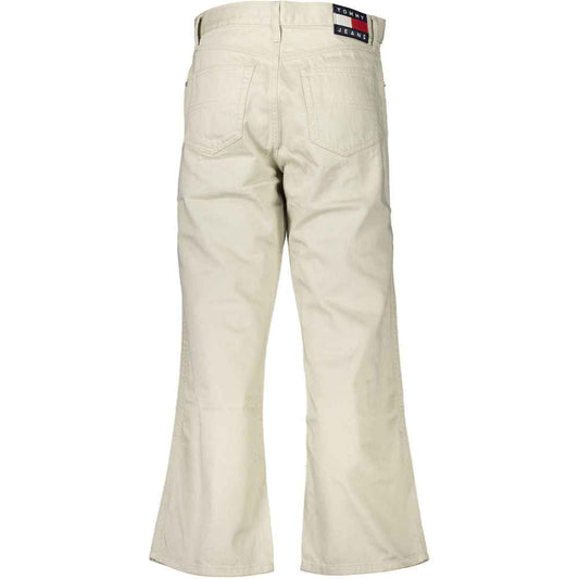 Beige Cotton Women Jeans