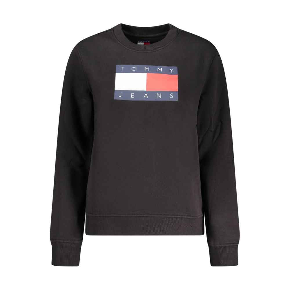 Black Cotton Women Sweatshirt